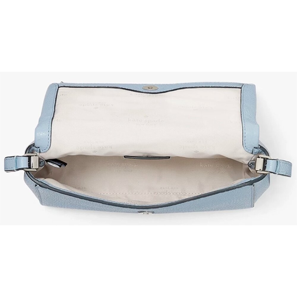 S Kate Spade Leila Mini Zip Crossbody Bag Blue Leather Purse KE487 NWT $329 - Picture 5 of 9